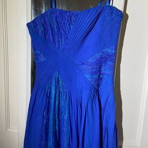 beautiful gown with lace detail and chiffon layers